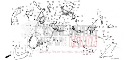 FRONT COWL/MIRROR NSS750S de 2025